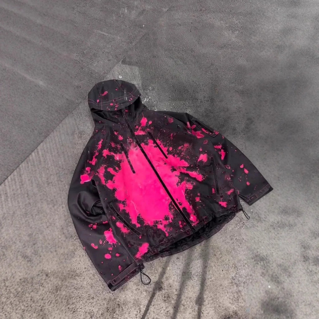 2025 latest model! Temperature-sensitive color-changing windproof and waterproof jacket, bright powder and ink splashing design